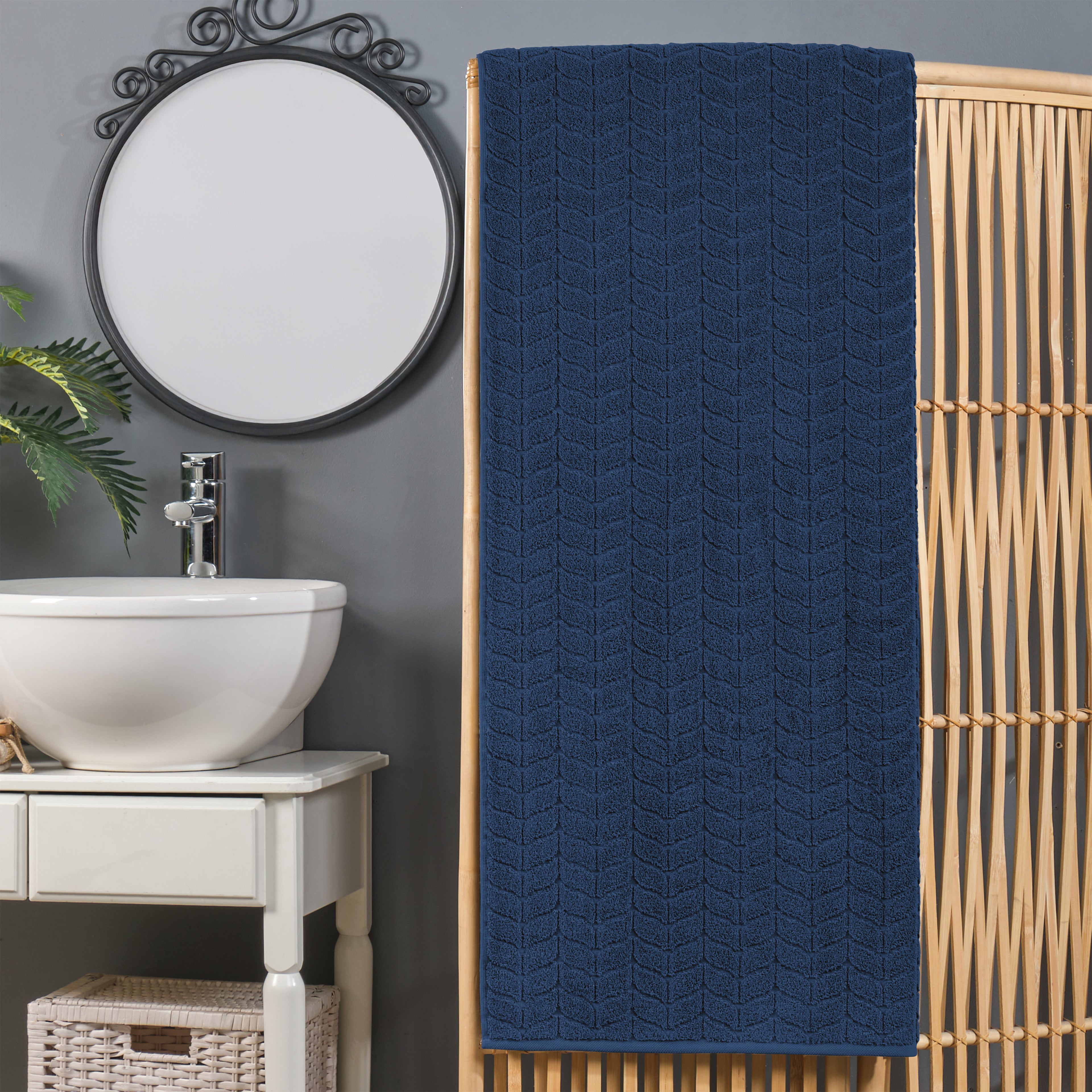 1-Piece Premium Turkish Cotton Braided Oversized Bath Sheet Towel 40 x 80 Inch
