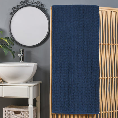 Elegant Comfort 1-Piece Premium Turkish Cotton Braided Oversized Bath Sheet Towel 40 x 80 Inch