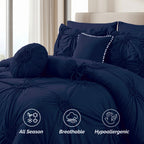 10-Piece Sunflower Comforter Set - Includes 4-Piece Sheet Set with Double Sided Storage Pockets
