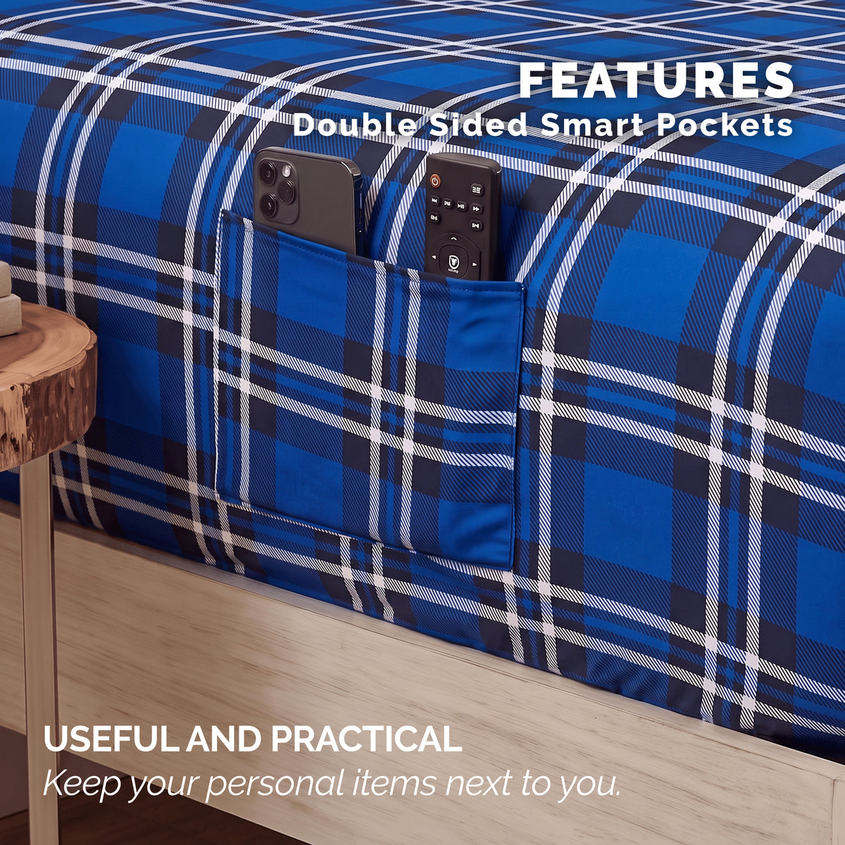 6-Piece Plaid Pattern Bed Sheet Set - Soft as a Hotel Premium Quality