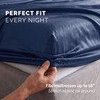 Fine 4-Piece Silky Satin Sheet Set, Moody Shades