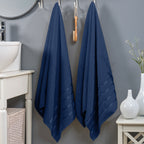 2-Pack Premium Turkish Cotton 4 Lines Stripe Bath Towel Set, 27 x 54 inch