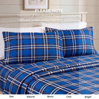 6-Piece Plaid Pattern Bed Sheet Set - Soft as a Hotel Premium Quality