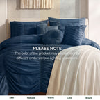 10-Piece Pleated Comforter Set - Includes 4-Piece Sheet Set with Double Sided Storage Pockets