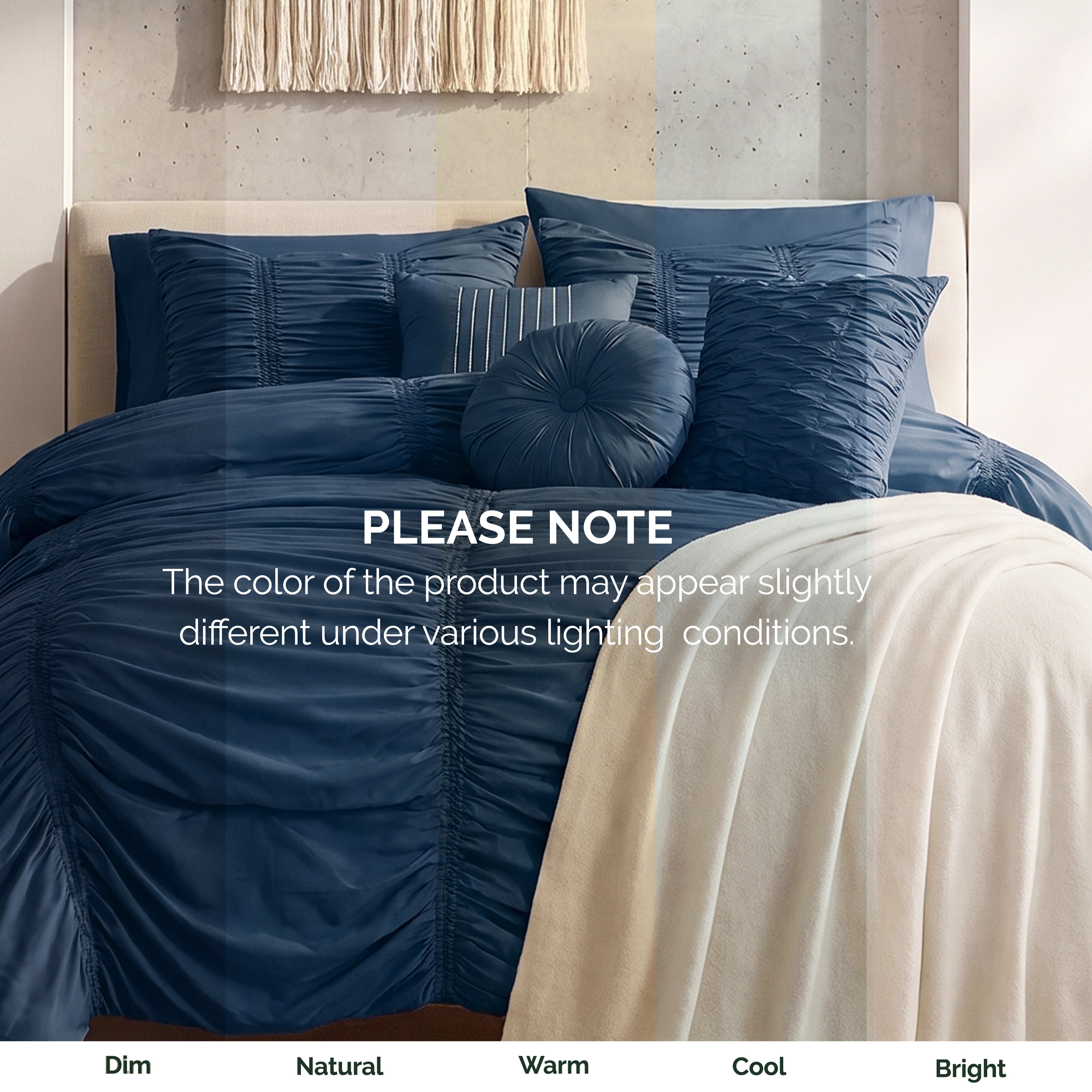 10-Piece Pleated Comforter Set - Includes 4-Piece Sheet Set with Double Sided Storage Pockets