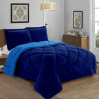 3-Piece Reversible Diamond Stitched Comforter & Shams