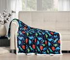 50" x 60" Printed Sherpa Back Throw