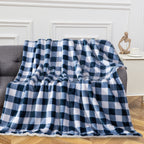 Buffalo Plaid Flannel Fleece Sherpa Throw Blanket