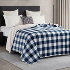 Buffalo Plaid Flannel Fleece Sherpa Throw Blanket