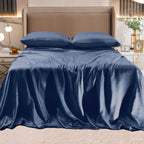 Fine 4-Piece Silky Satin Sheet Set, Moody Shades