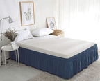 1-Piece Top-Knot Tassel Pompom Fringe Ruffle Bed Skirt - Around Style Elastic Bed Wrap - 16 inch Drop