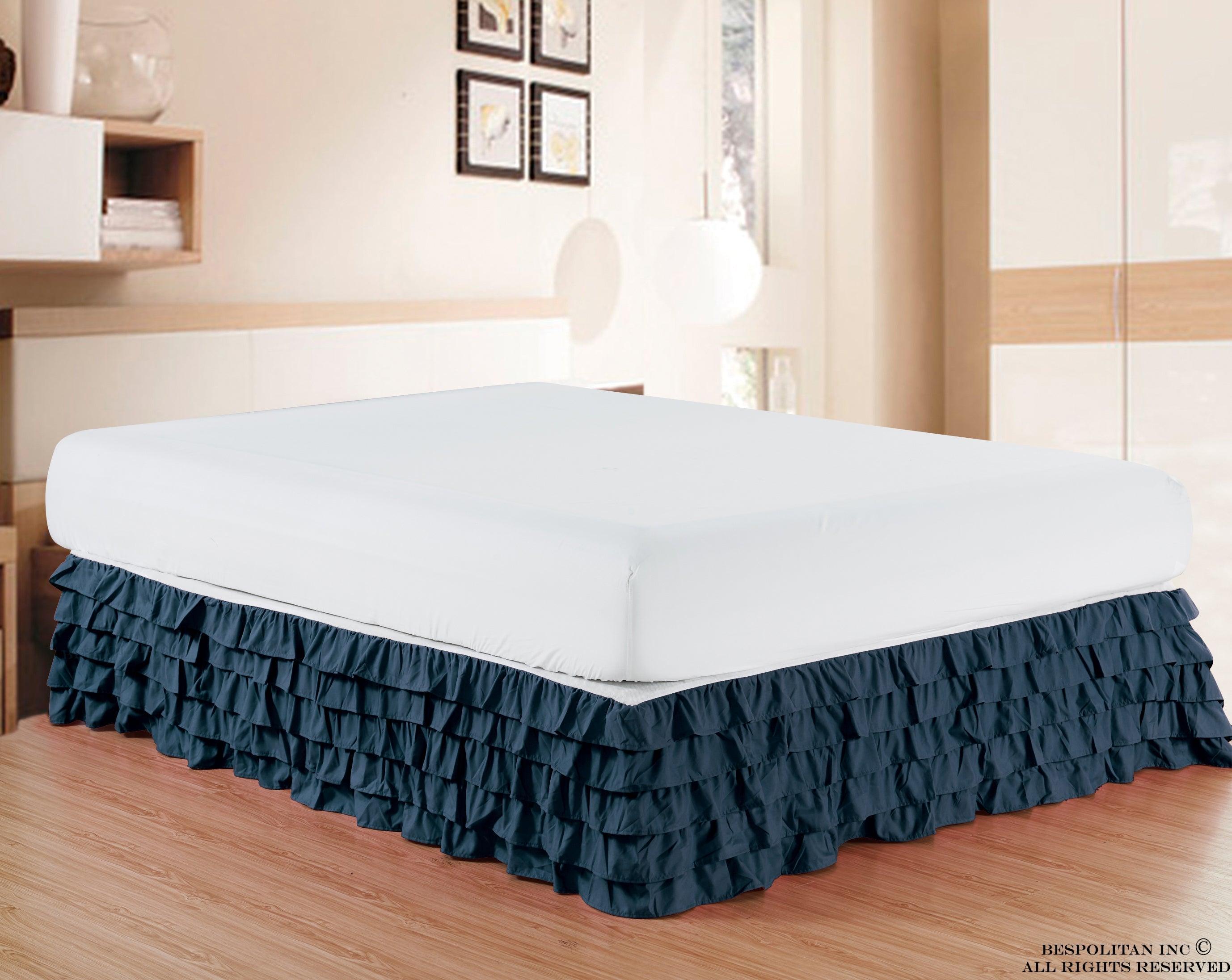 1-Piece Multi-Ruffle Bed Skirt - 15 inch Drop - Classy Bed skirt