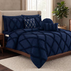 10-Piece Infinity Design Comforter Set - Includes 4-Piece Sheet Set with Double Sided Storage Pockets