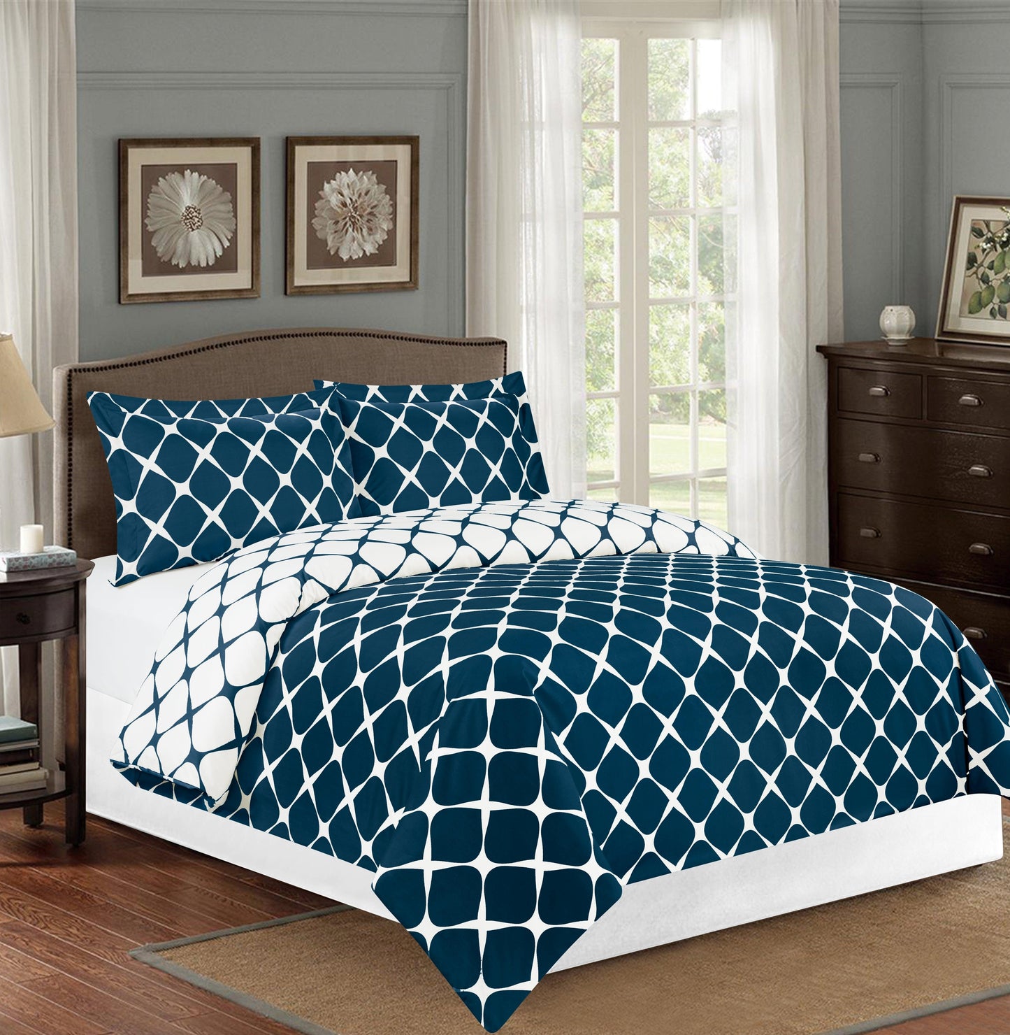 Elegant Comfort Bloomingdale Pattern, 3-Piece Duvet Cover Set