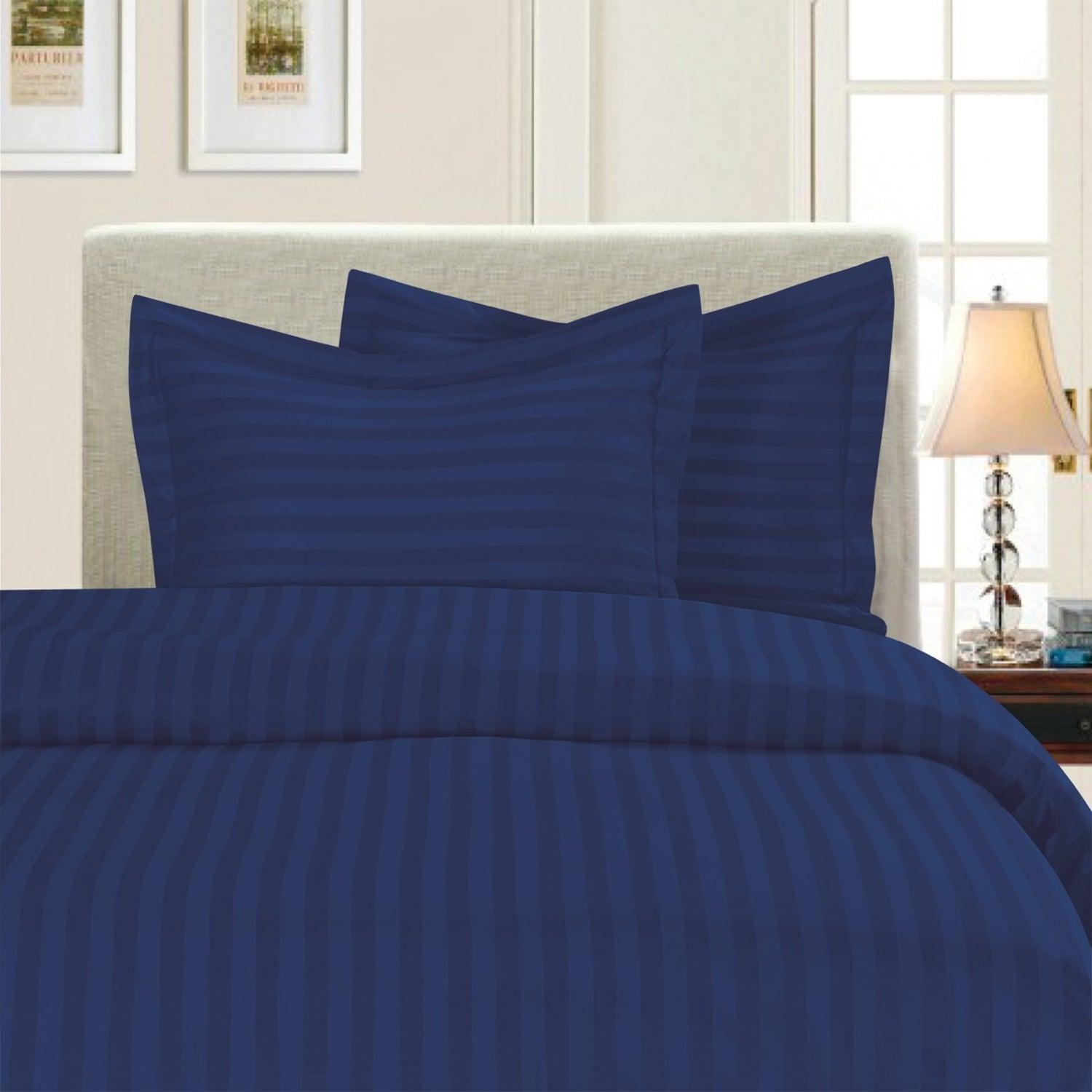 3-Piece Stripe Duvet Cover Set - Dobby Stripe Printed Pattern