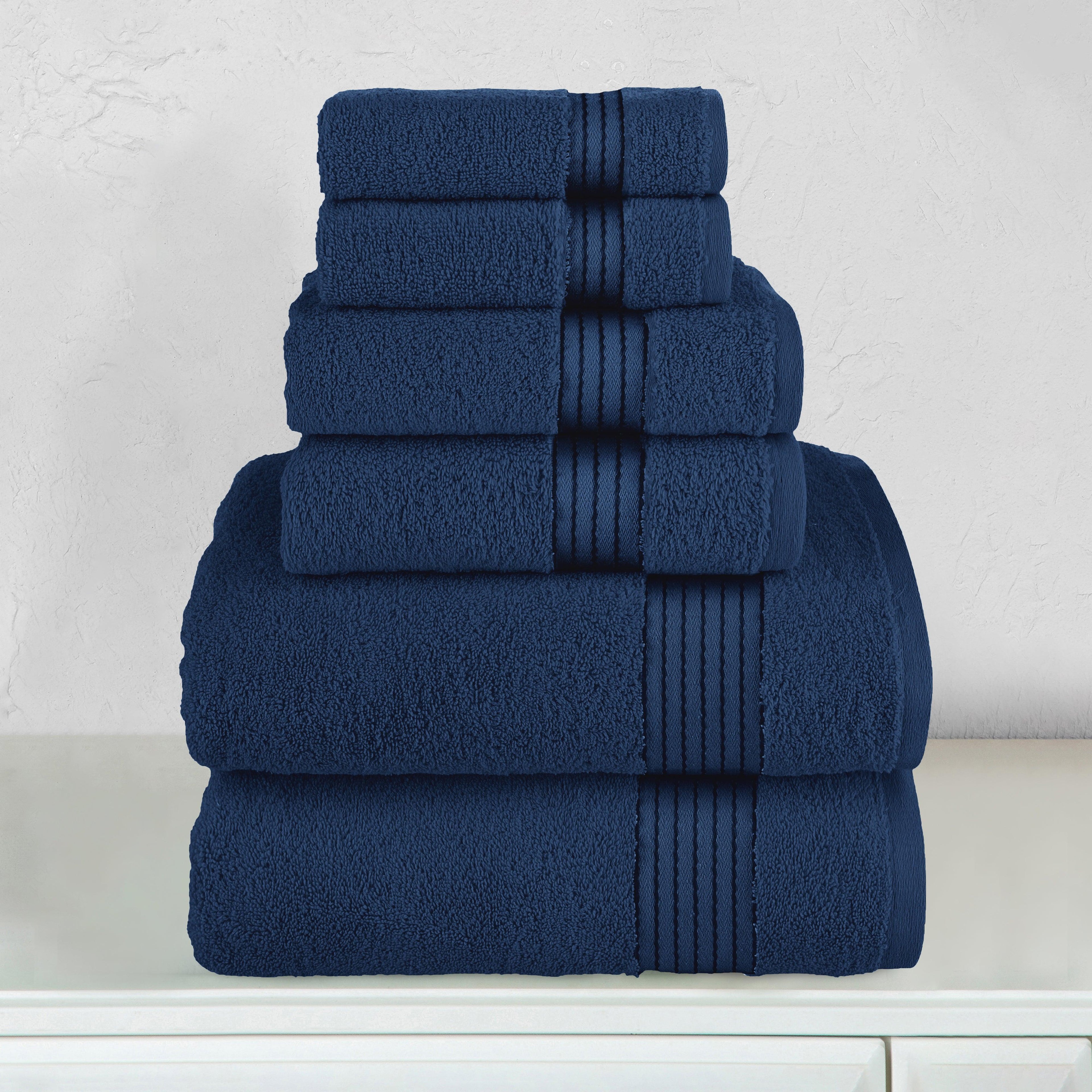 6-Piece Turkish Cotton Towel Set, 2 Washcloths, 2 Hand Towels and 2 Bath Towels