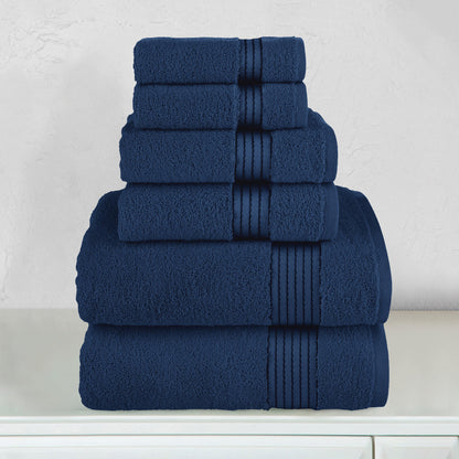 Elegant Comfort 6-Piece Turkish Cotton Towel Set, 2 Washcloths, 2 Hand Towels and 2 Bath Towels
