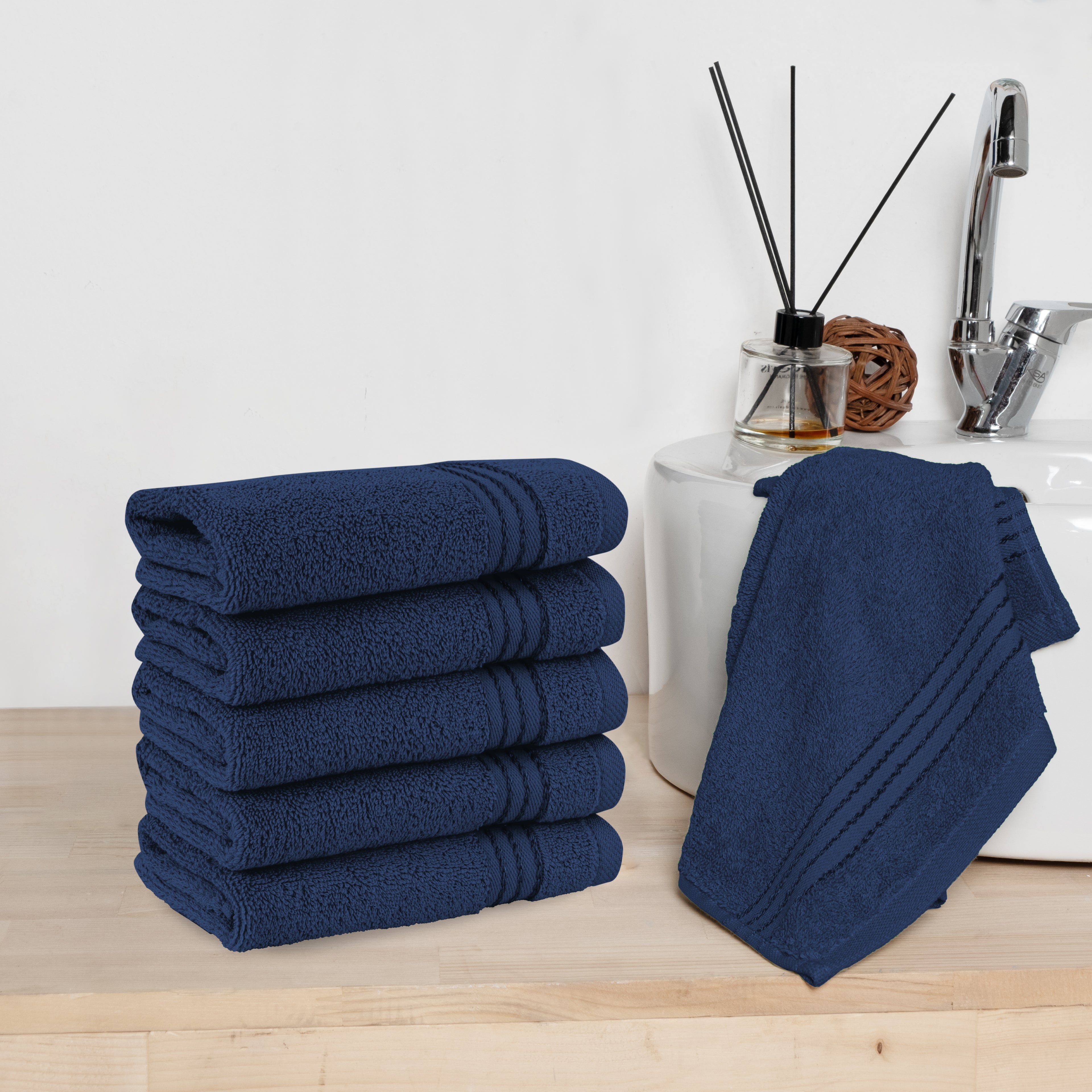 6-Pack Premium Turkish Cotton Washcloths Set, 13 x 13 inch