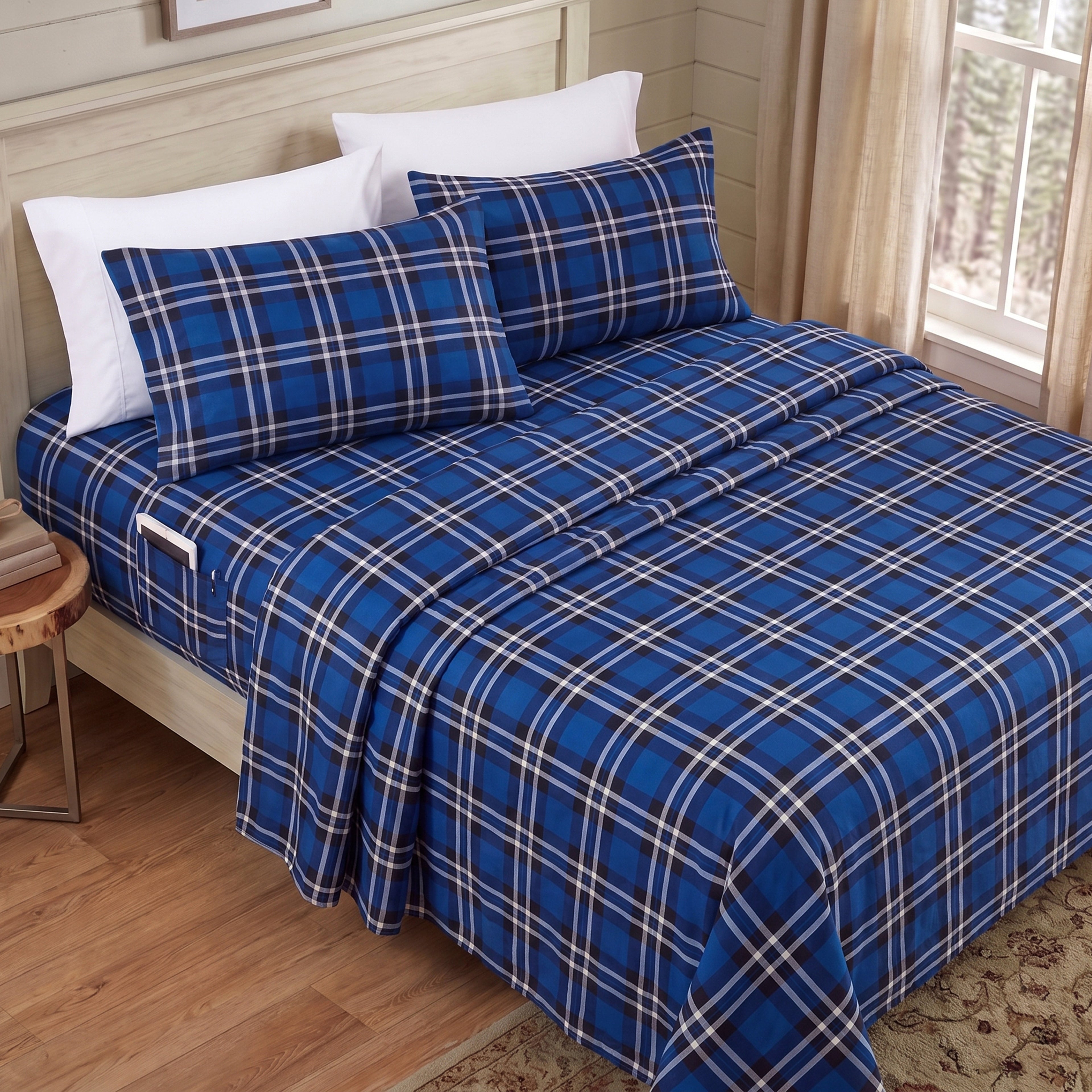 6-Piece Plaid Pattern Bed Sheet Set - Soft as a Hotel Premium Quality