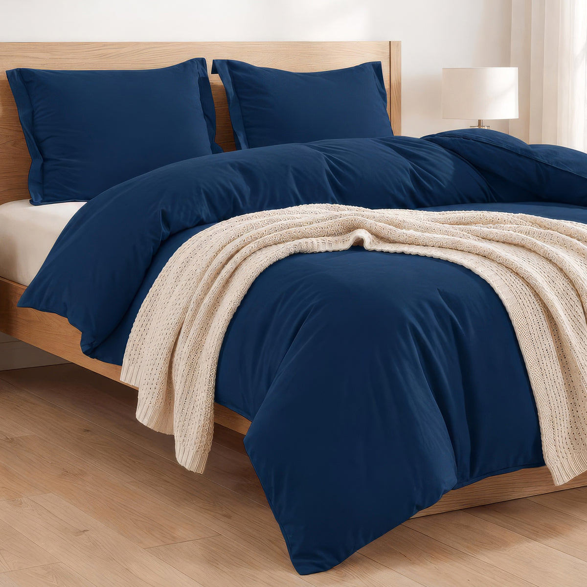 Essential 3-Piece Solid Duvet Cover Set
