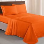 Essential Solid 3 Line Embroidery - Soft as a Hotel Premium Quality, 4-Piece Sheet Set, Bright Shades