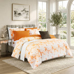 10-Piece Tie-Dye Comforter Set, Includes 6-Piece Sheet Set with Double Sided Storage Pockets