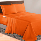 Extra deep 18-24 Inch Pocket 3 Line Embroidery, 4-Piece Sheet Set, Bright Shades