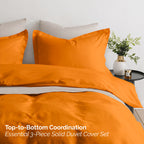 Essential 3-Piece Solid Duvet Cover Set