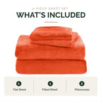 4-Piece Velvet Plush Flannel Sheet Set