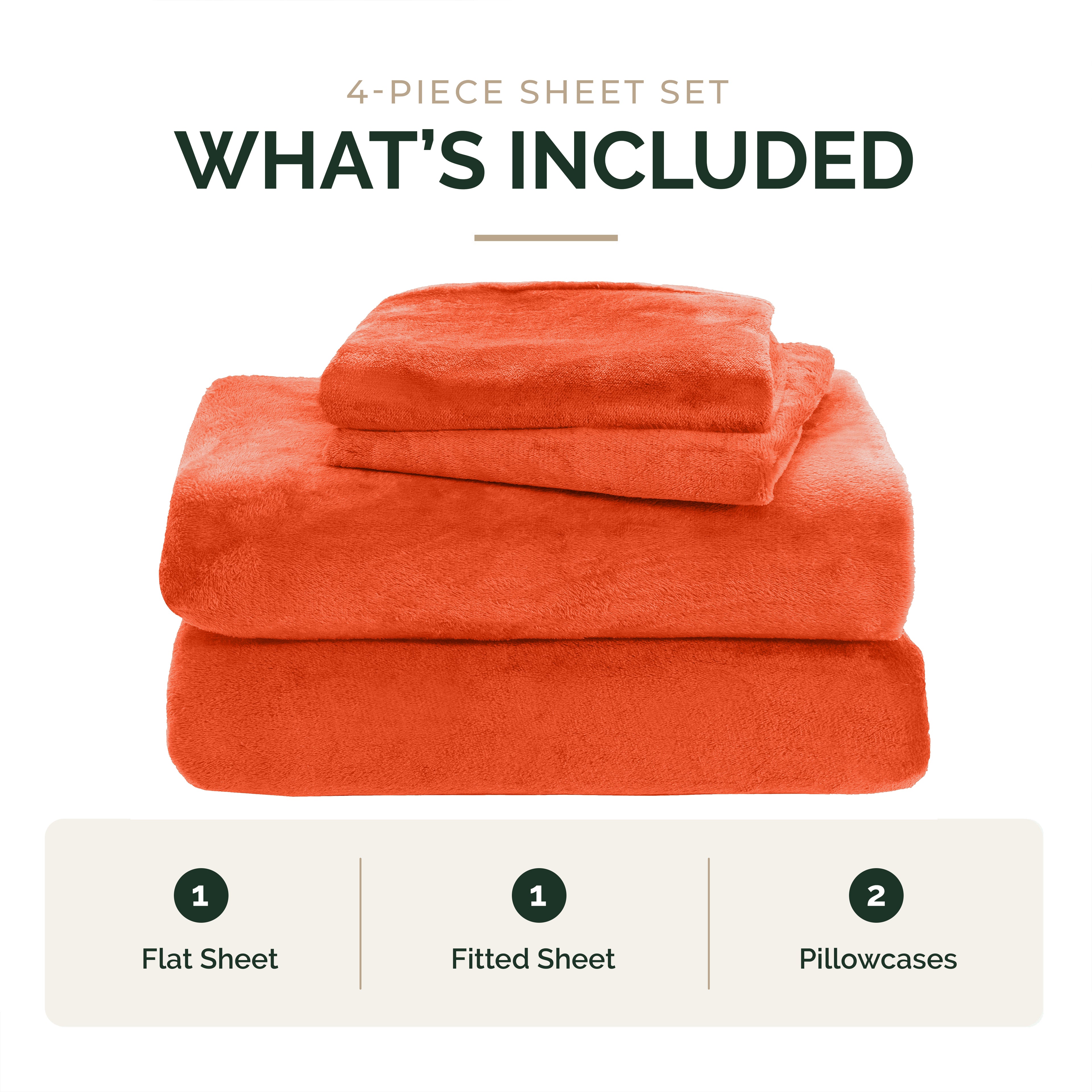4-Piece Velvet Plush Flannel Sheet Set