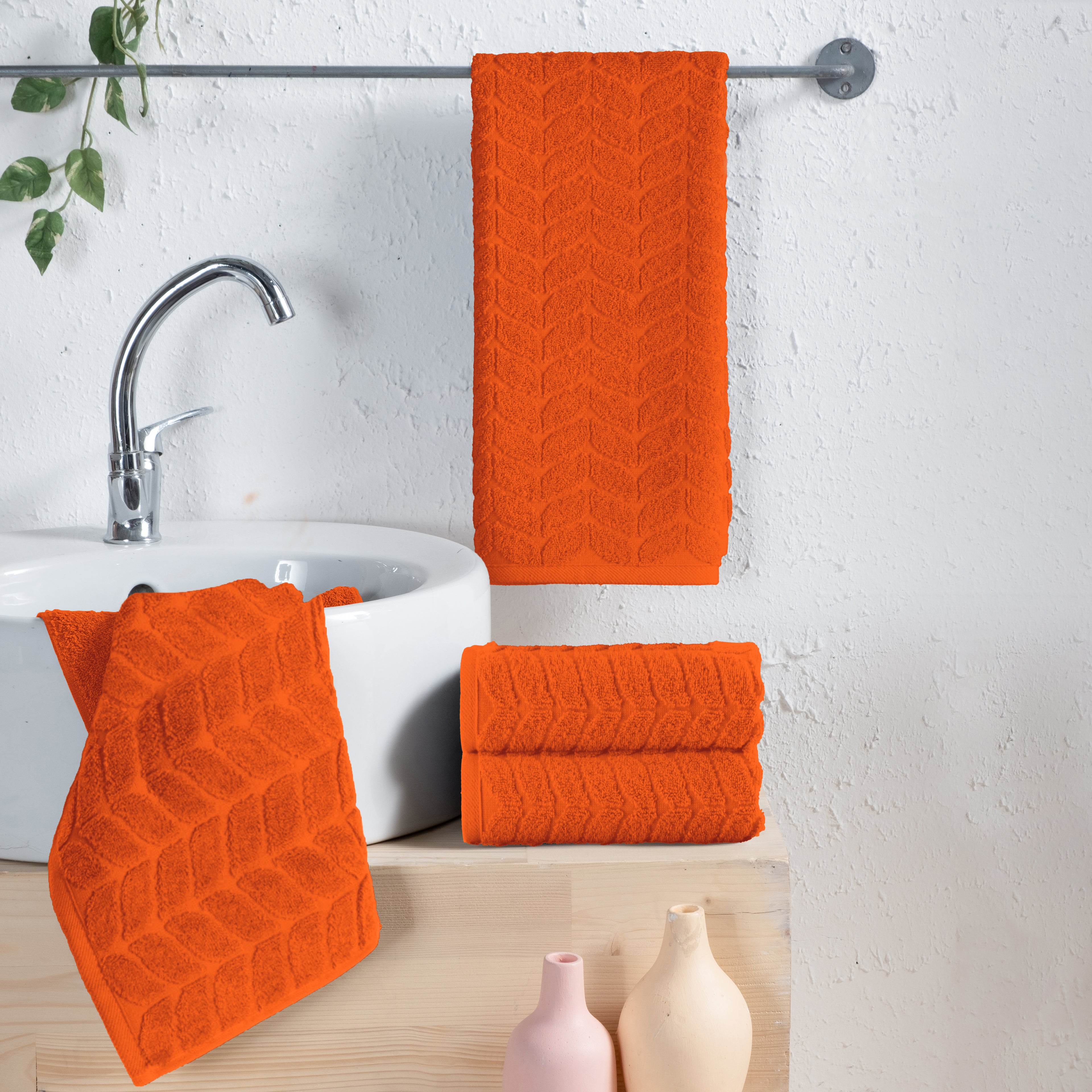 4-Pack Premium Turkish Cotton Braided Hand Towel Set, 16 x 28 inch
