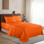 Extra deep 18-24 Inch Pocket 3 Line Embroidery, 4-Piece Sheet Set, Bright Shades
