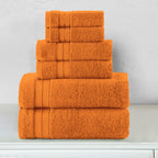6-Piece Turkish Cotton Three Line Popcorn Towel Set, 2 Washcloths, 2 Hand Towels and 2 Bath Towels