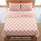 6-Piece Moroccan Trellis Printed Pattern - Soft as a Hotel Premium Quality