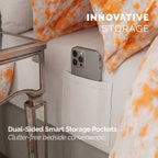 10-Piece Tie-Dye Comforter Set, Includes 6-Piece Sheet Set with Double Sided Storage Pockets