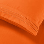 Essential Solid 3 Line Embroidery - Soft as a Hotel Premium Quality, 4-Piece Sheet Set, Bright Shades