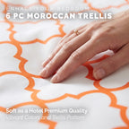 6-Piece Moroccan Trellis Printed Pattern - Soft as a Hotel Premium Quality