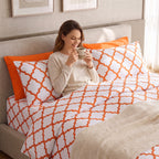 6-Piece Moroccan Trellis Printed Pattern - Soft as a Hotel Premium Quality