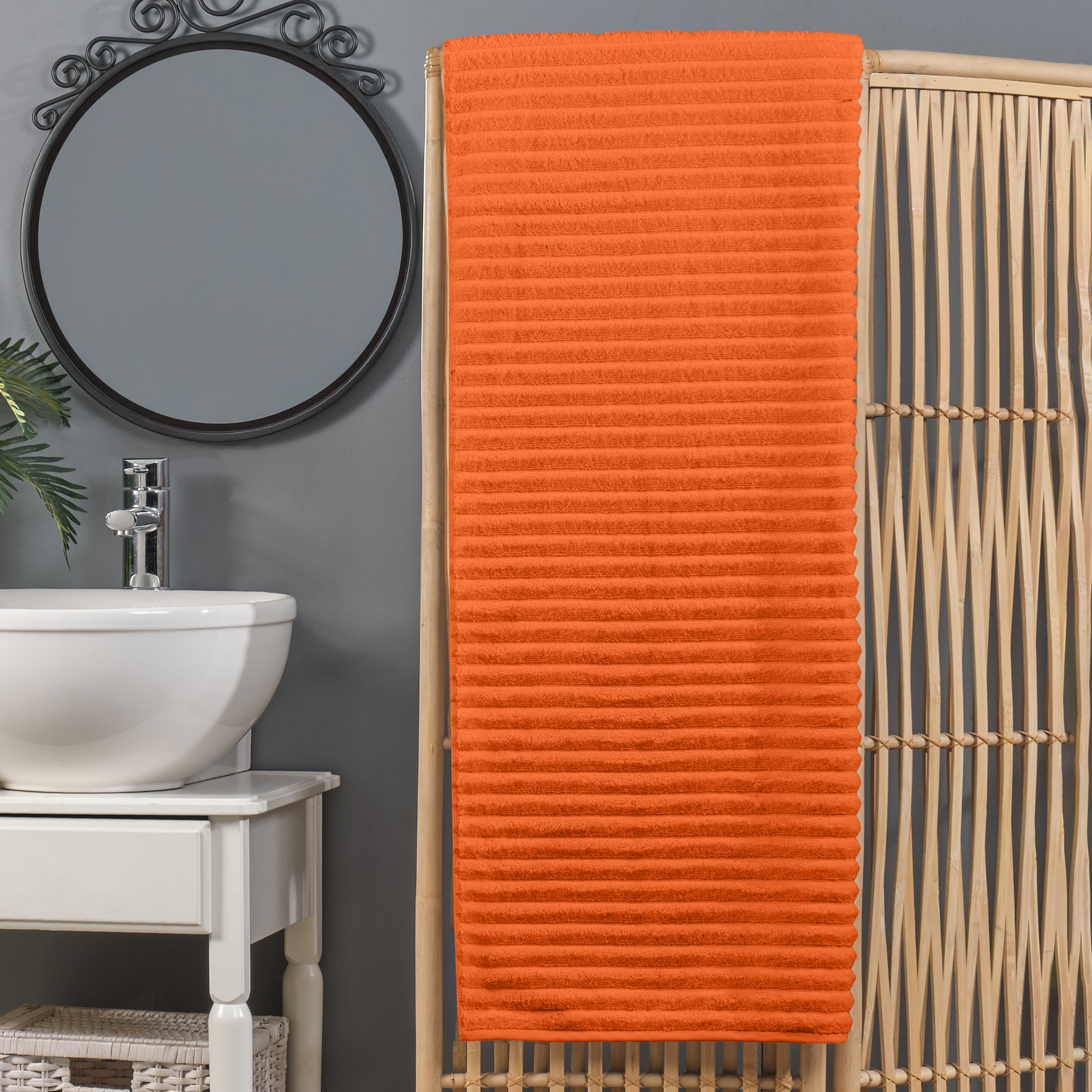 Elegant Comfort Turkish Cotton Corduroy Stripe Bath Sheet Towel - Thumbnail 4