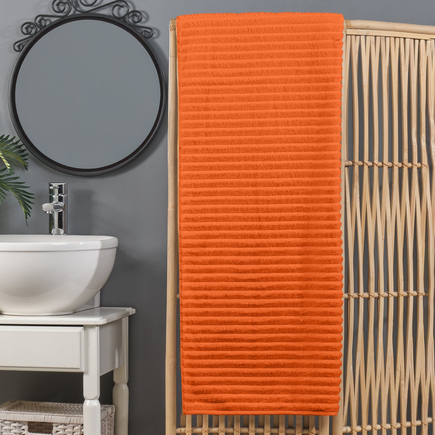 Elegant Comfort 1-Piece Premium Turkish Cotton Corduroy Stripe Oversized Bath Sheet Towel 40 x 80 Inch