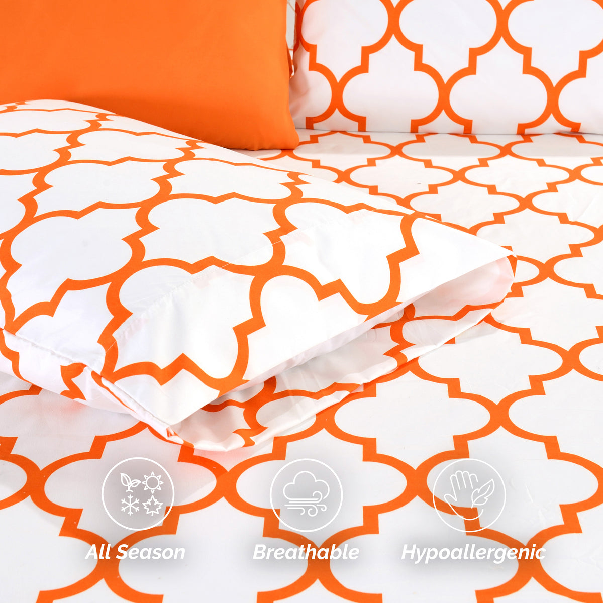 6-Piece Moroccan Trellis Printed Pattern - Soft as a Hotel Premium Quality