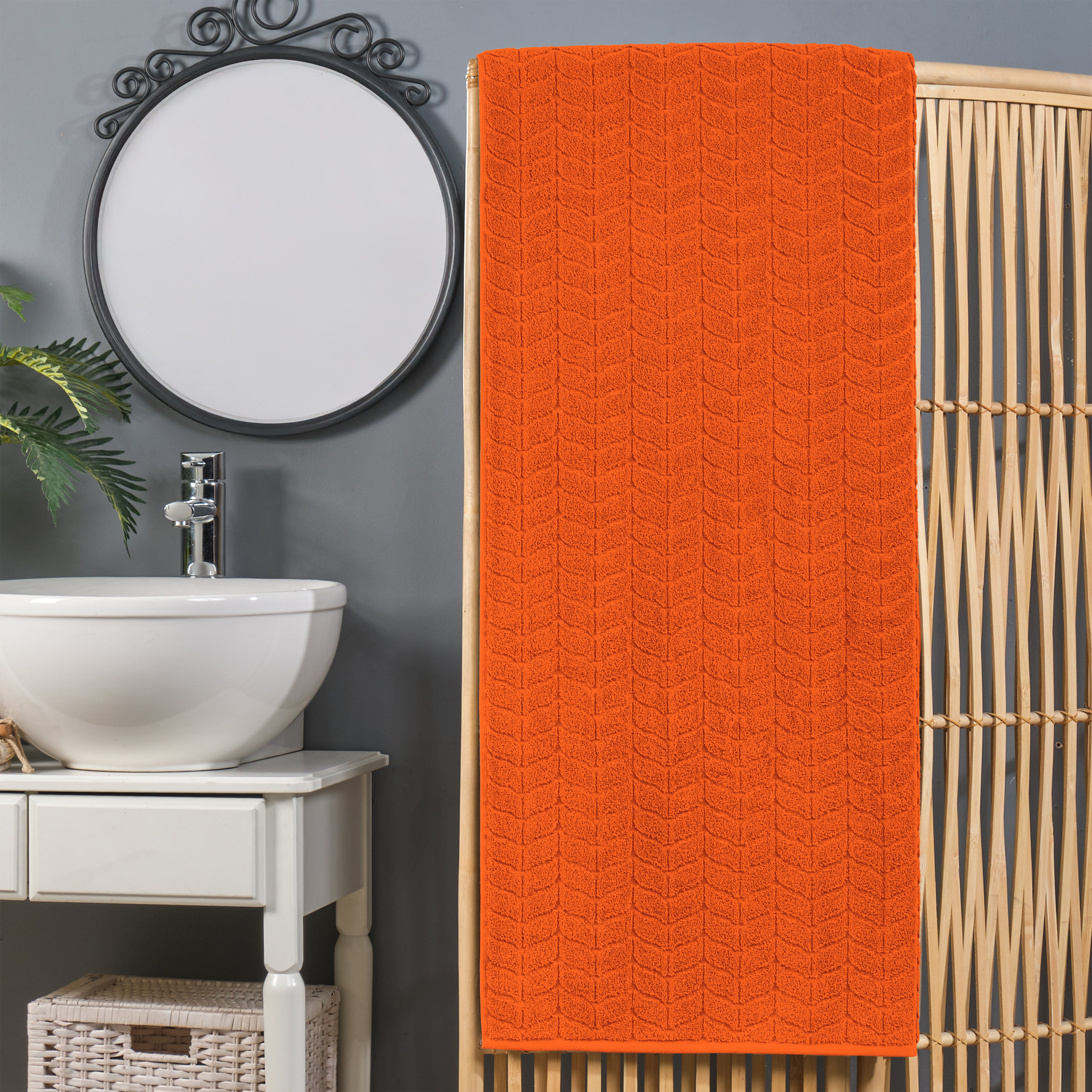 1-Piece Premium Turkish Cotton Braided Oversized Bath Sheet Towel 40 x 80 Inch