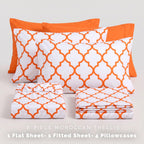 6-Piece Moroccan Trellis Printed Pattern - Soft as a Hotel Premium Quality