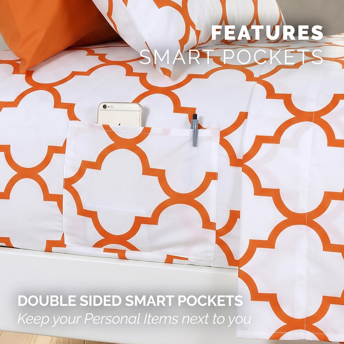 6-Piece Moroccan Trellis Printed Pattern - Soft as a Hotel Premium Quality