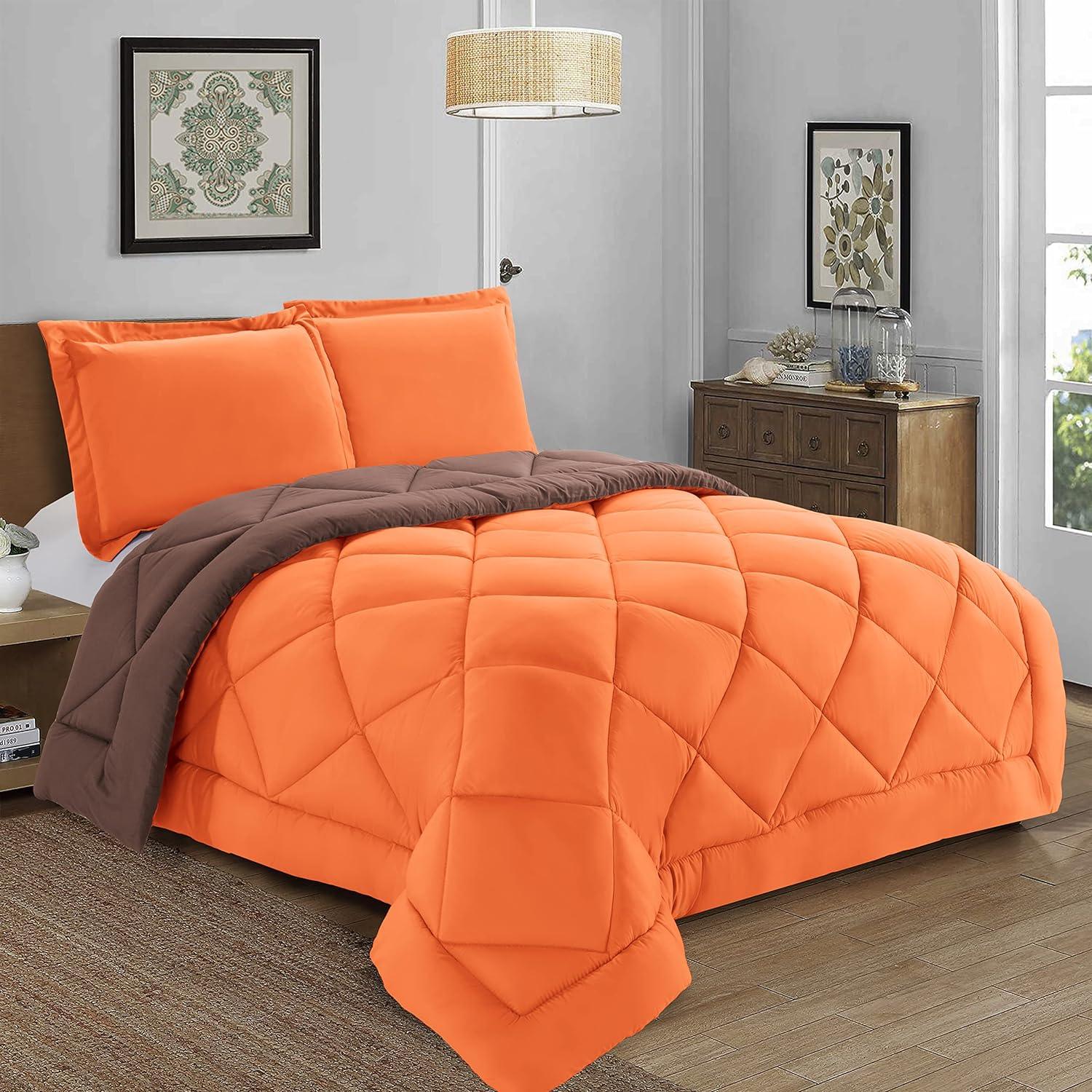 3-Piece Reversible Diamond Stitched Comforter & Shams