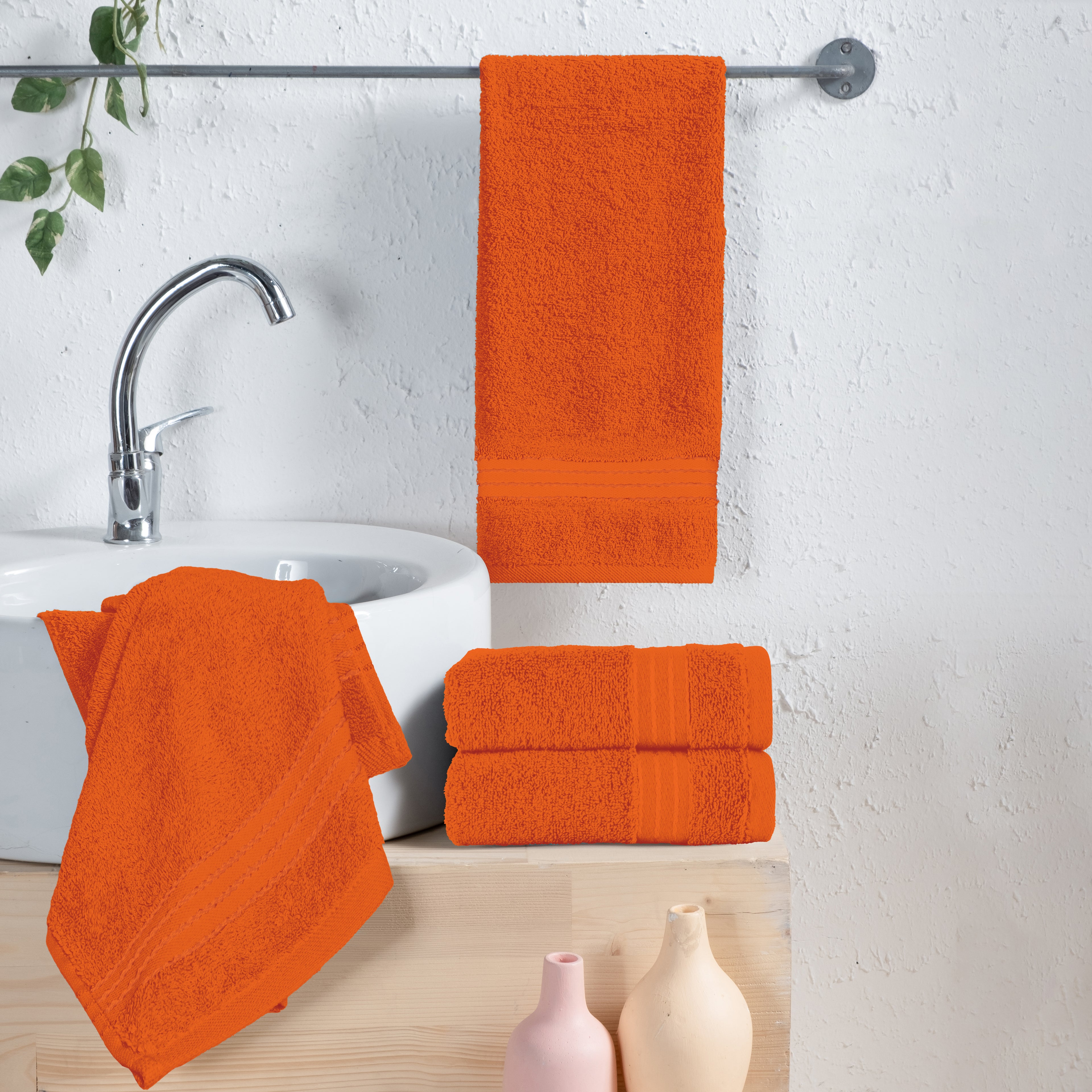 4-Pack Premium Turkish Cotton Hand Towel Set, 16 x 28 inch