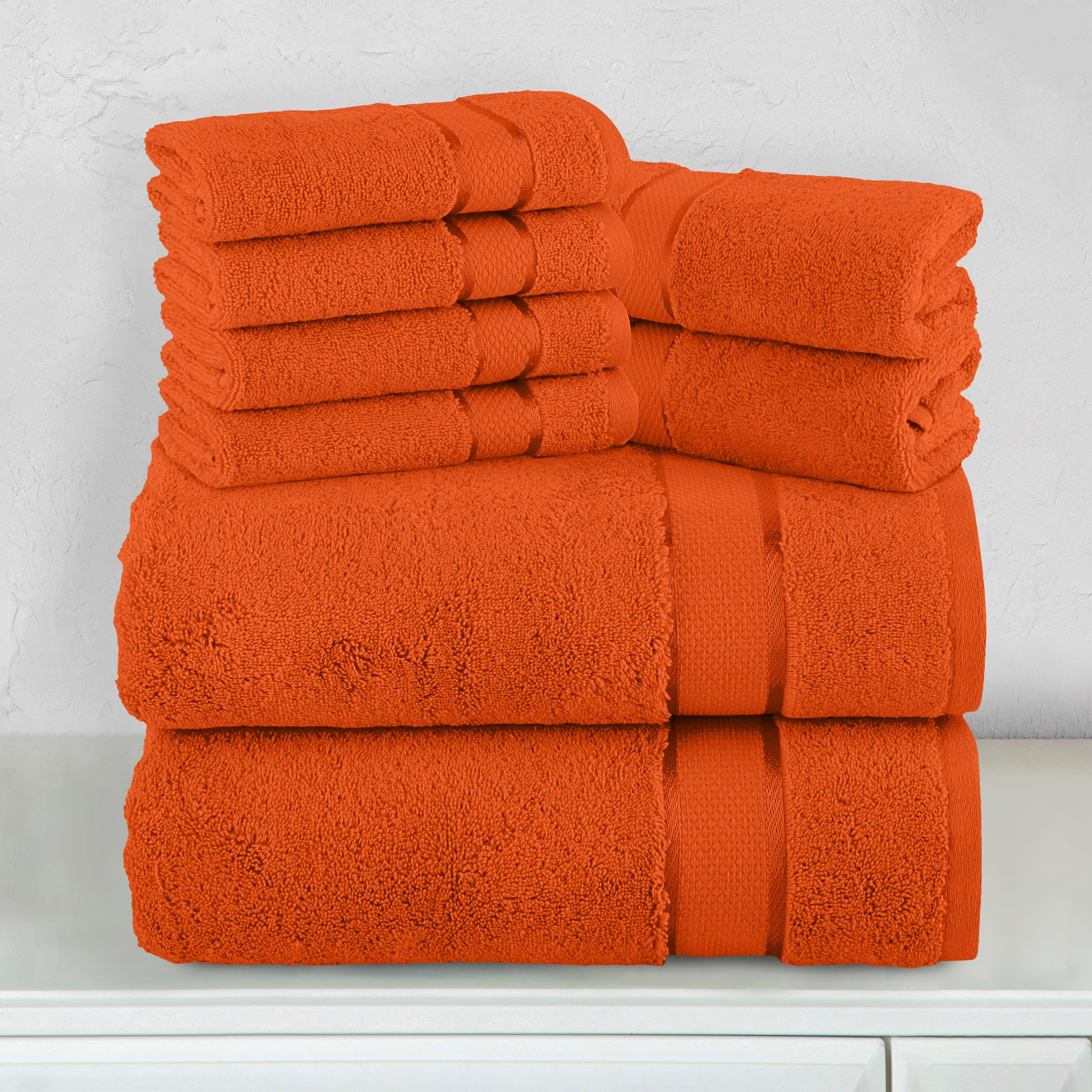 8-Piece Turkish Cotton Towel Set, 4 Washcloths, 2 Hand Towels and 2 Bath Towels