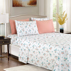 6-Piece Floral and Stripe Pattern Sheet Set - Soft as a Hotel Premium Quality Bedding