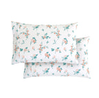 Set of 2 Floral and Stripe Pattern Pillowcases