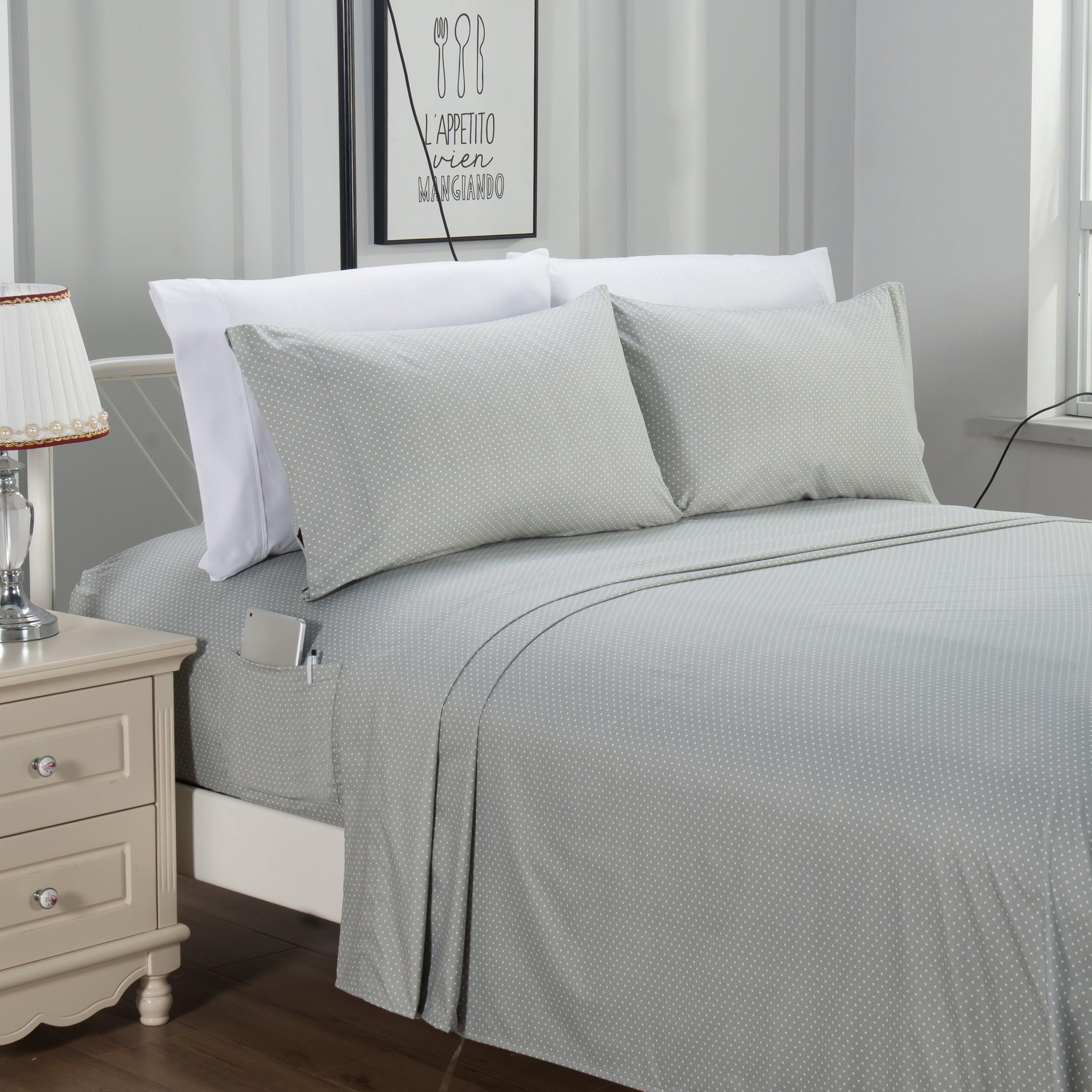 6-Piece Polka Dot Printed Sheet Set - Soft as a Hotel Premium Quality
